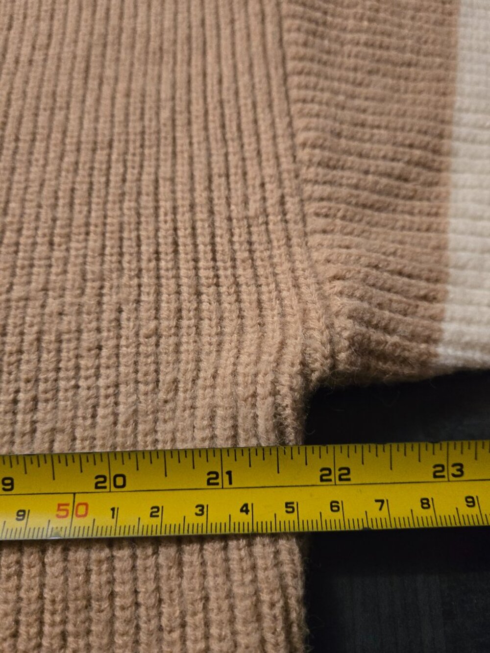 Beige Cream Ribbed Cardigan Large - Picture 4 of 5